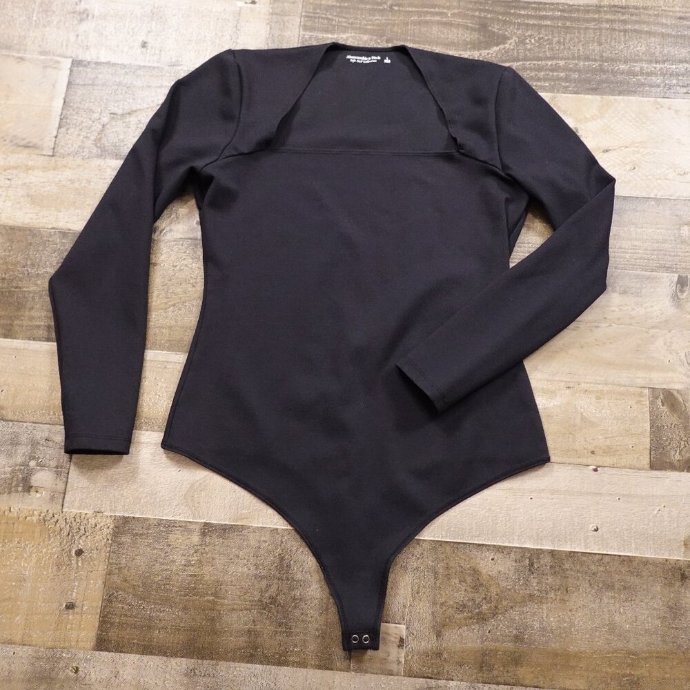 Abercrombie & Fitch Soft A&F Collection Black Long Sleeve Bodysuit -‎ Size L
